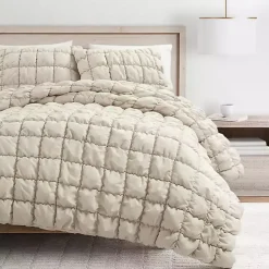 Kirklands Home Comforters|Neutral Puff 3-pc. Full/Queen Comforter Set Tan