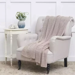 Discount Neutral Soft Knitted Throw Blankets & Throws