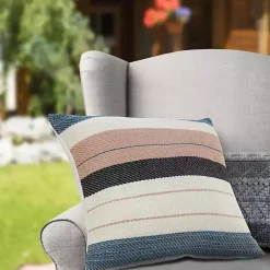 Kirklands Home Outdoor Cushions & Pillows|Neutral Striped Outdoor Pillow