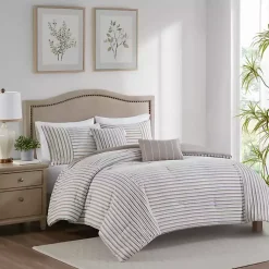 Kirklands Home Comforters|Neutral Striped 5-pc. Full/Queen Comforter Set
