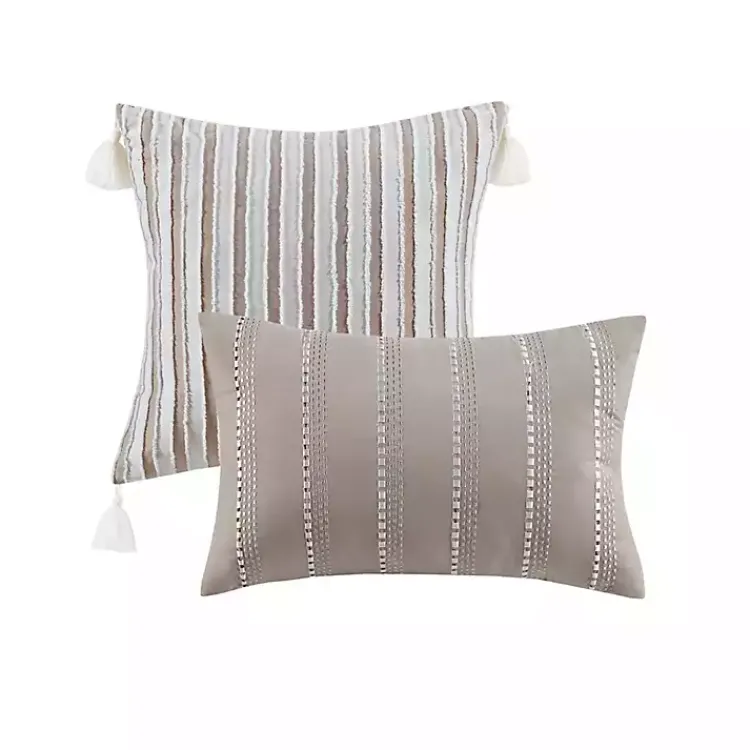Kirklands Home Comforters|Neutral Striped 5-pc. Full/Queen Comforter Set