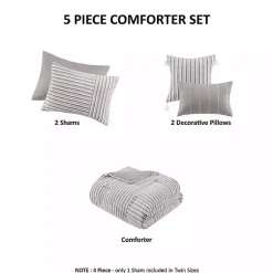 Kirklands Home Comforters|Neutral Striped 5-pc. Full/Queen Comforter Set