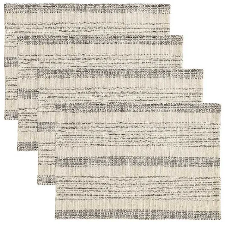Kirklands Home Table Linens|Neutral Striped Woven Placemats, Set of 4
