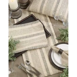 Kirklands Home Table Linens|Neutral Striped Woven Placemats, Set of 4