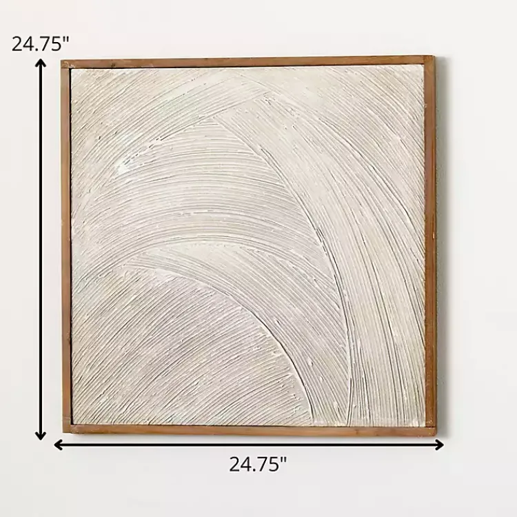 Kirklands Home Wall Plaques|Neutral Textured Wood Framed Wall Plaque