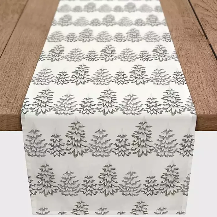 Neutral Tree Patterned Table Runner, 90 in. Christmas Dining & Entertaining