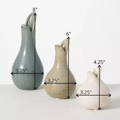 Discount Neutral Tulip Bulb Vases, Set of 3 Vases