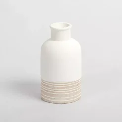 Neutral Two-Toned Ceramic Vase, 7 in. Vases