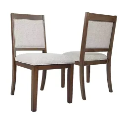 Kirklands Home Dining Chairs|Neutral Upholstered Wood Frame Chairs, Set of 2 Multi
