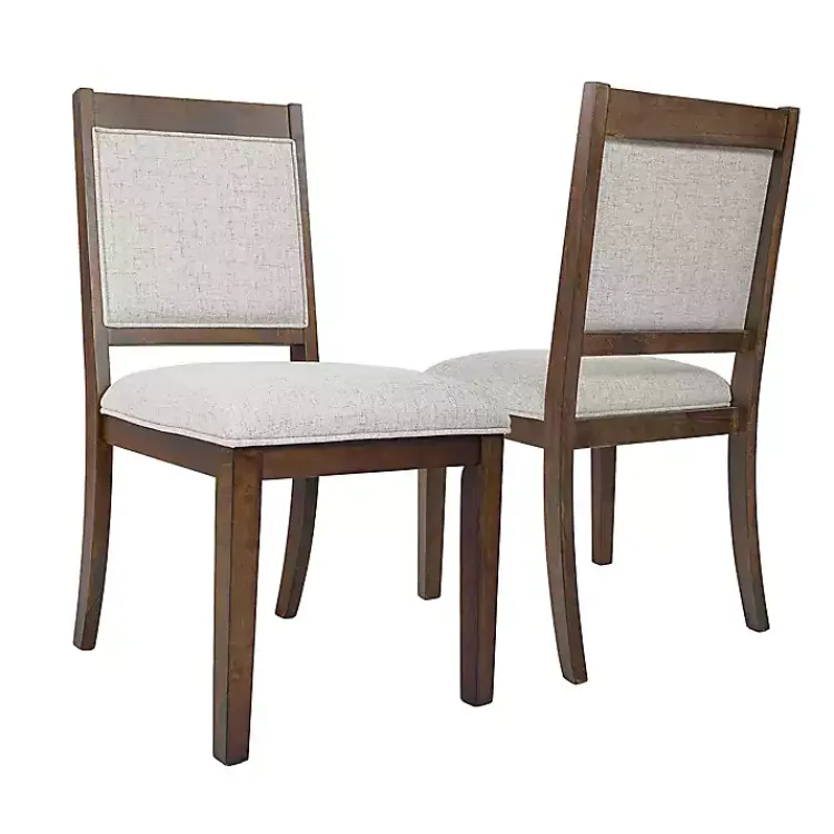 Kirklands Home Dining Chairs|Neutral Upholstered Wood Frame Chairs, Set of 2 Multi