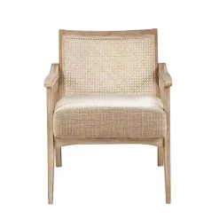 Kirklands Home Accent Chairs|Neutral Wheat Mid-Century Modern Accent Chair Tan