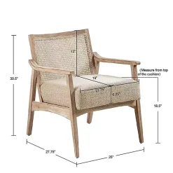 Kirklands Home Accent Chairs|Neutral Wheat Mid-Century Modern Accent Chair Tan