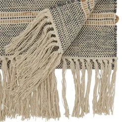 Kirklands Home Table Linens|Neutral Woven Tassel Table Runner