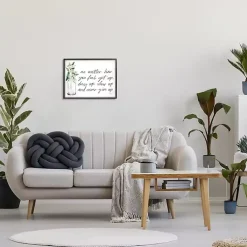 Kirklands Home Wall Quotes & Signs|Never Give Up Framed Giclee Canvas Art Print