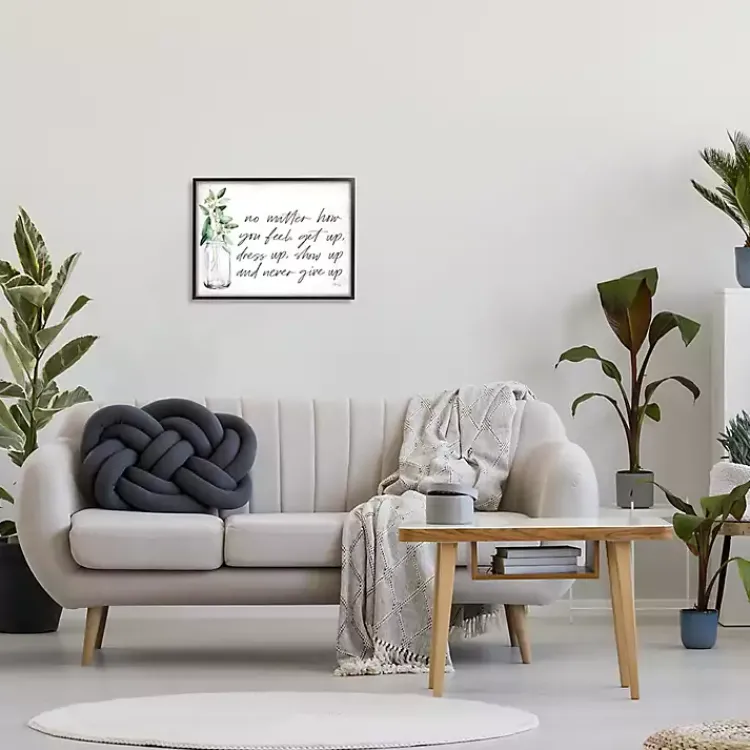 Kirklands Home Wall Quotes & Signs|Never Give Up Framed Giclee Canvas Art Print