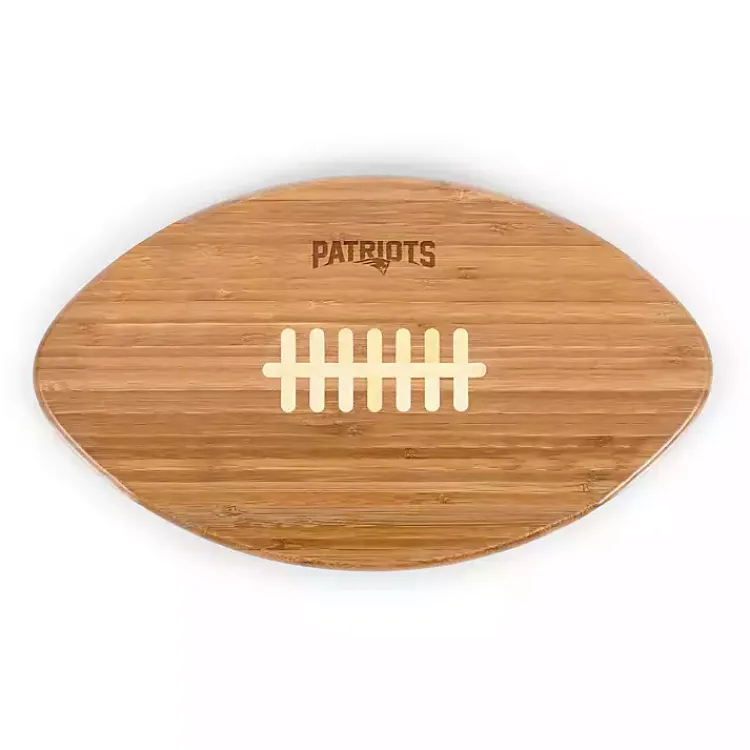 Kirklands Home Serving & Entertaining|New England Patriots Bamboo Football Cutting Board Tan