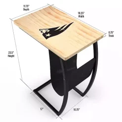 Kirklands Home Accent & End Tables|New England Patriots Wood C-Table Tan