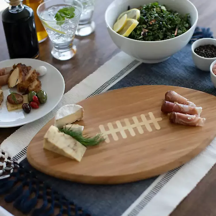 Kirklands Home Serving & Entertaining|New Orleans Saints Bamboo Football Cutting Board Tan