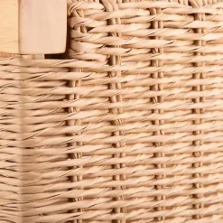 Kirklands Home Entryway Furniture|Newport Natural Wood and Rattan Bench Brown