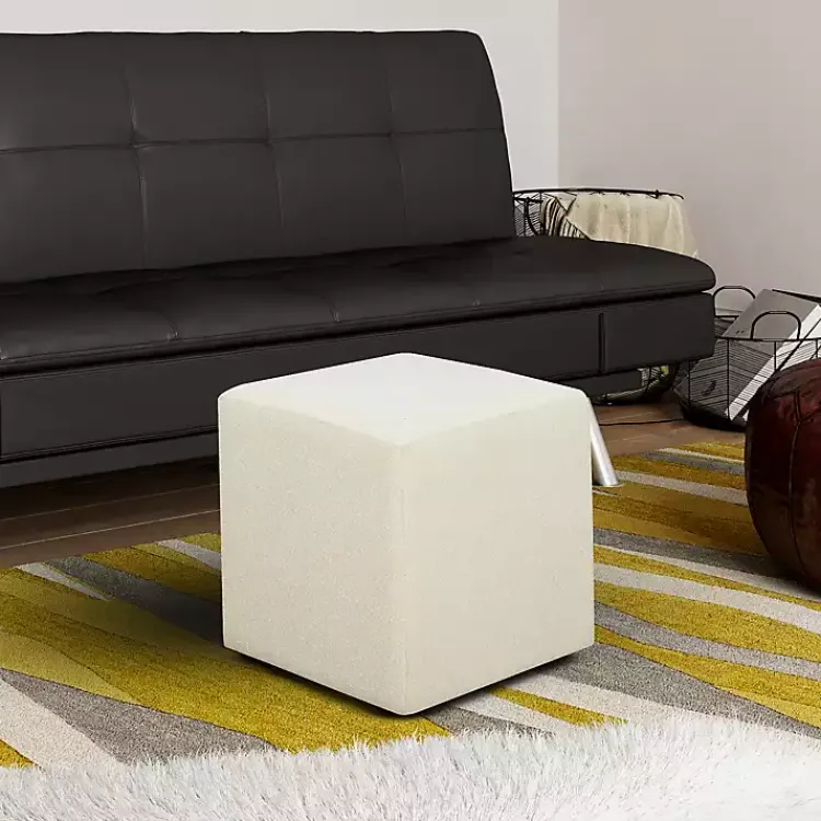 Kirklands Home Benches & Ottomans|Newton Boucle Square Ottoman Ivory