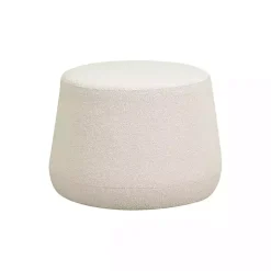 Kirklands Home Benches & Ottomans|Newton Boucle Thimble Ottoman Ivory