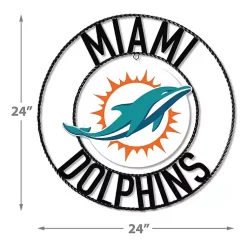 Kirklands Home Wall Plaques|NFL Miami Dolphins Wrought Iron Wall Plaque