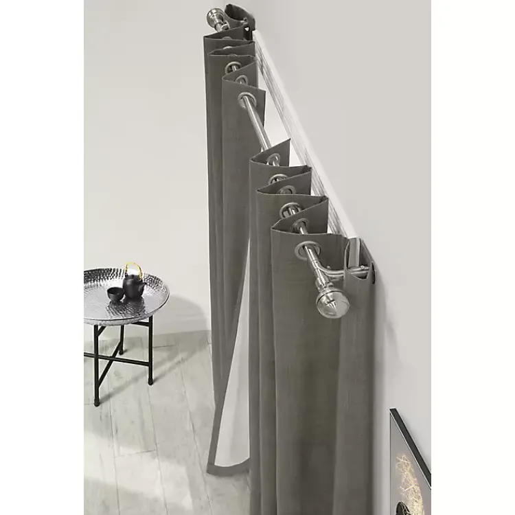 Kirklands Home Curtain Rods & Hardware|Nickel Blackout Extendable Curtain Rod, 144 in.