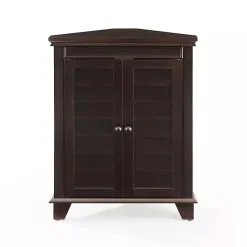 Kirklands Home Bathroom Furniture|Nikki Dark Wooden Corner Cabinet Brown