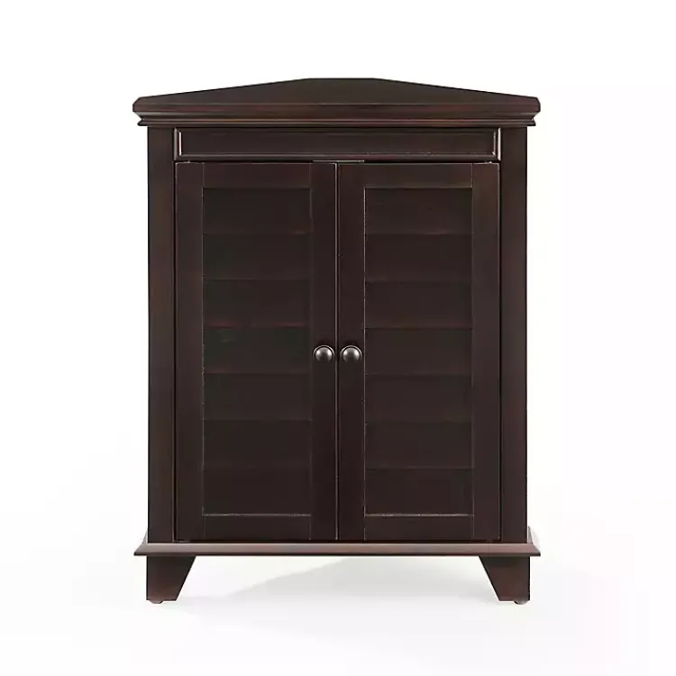 Kirklands Home Bathroom Furniture|Nikki Dark Wooden Corner Cabinet Brown