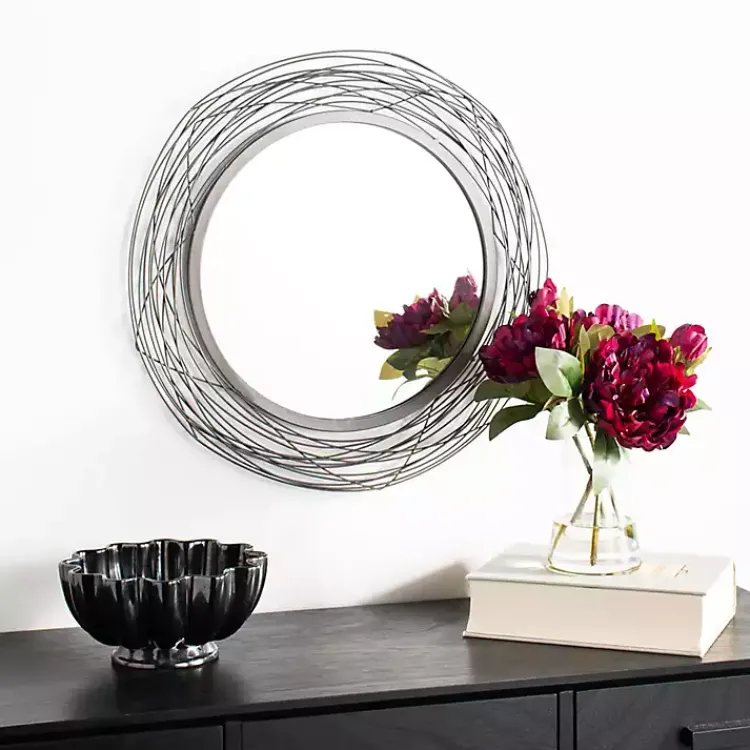 Kirklands Home Decorative Mirrors|Nixie Black Wire Wall Mirror