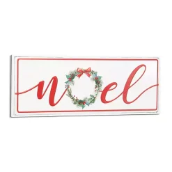 Clearance Noel Christmas Wreath Metal Wall Sign Christmas Art & Wall Decor