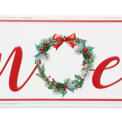 Clearance Noel Christmas Wreath Metal Wall Sign Christmas Art & Wall Decor