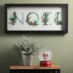 Outlet Noel with Holly Framed Wall Plaque Christmas Decorations