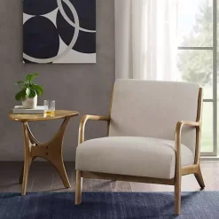 Kirklands Home Accent Chairs|Nolan Cream Lounge Accent Chair White