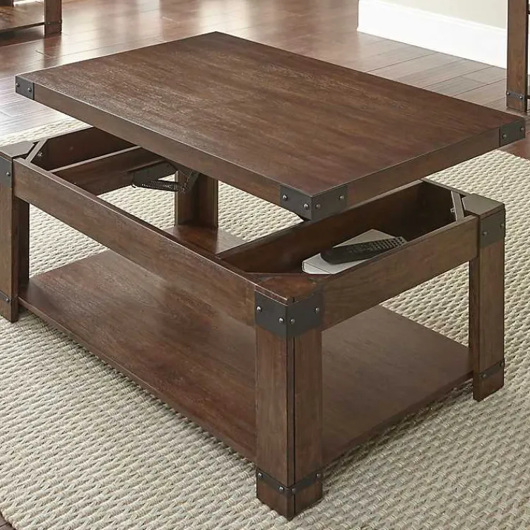 Kirklands Home Coffee Tables|Nolan Lift Top Wood and Metal Accents Coffee Table