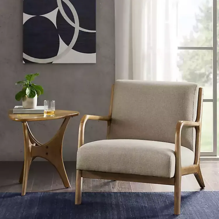 Kirklands Home Accent Chairs|Nolan Sand Mid-Century Accent Chair Tan