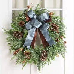 Sale Norfolk Pine and Blue Berry Wreath with Bow Wreaths