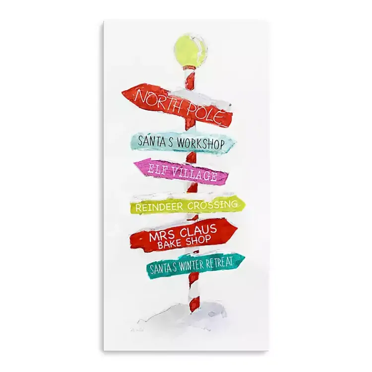 North Pole Directions Canvas Art Print Christmas Art & Wall Decor