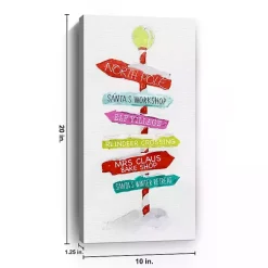 North Pole Directions Canvas Art Print Christmas Art & Wall Decor