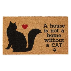 Kirklands Home Doormats|Not Home Without a Cat Coir Doormat