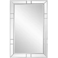 Kirklands Home Decorative Mirrors|Notched Bevel Rectangle Wall Mirror