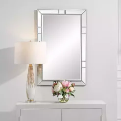 Kirklands Home Decorative Mirrors|Notched Bevel Rectangle Wall Mirror
