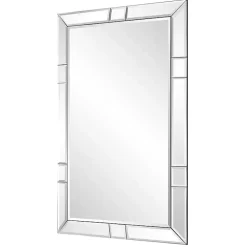 Kirklands Home Decorative Mirrors|Notched Bevel Rectangle Wall Mirror