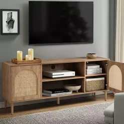 Kirklands Home Tv Stands & Media Consoles|Oak and Natural Rat Media Cabinet Tan