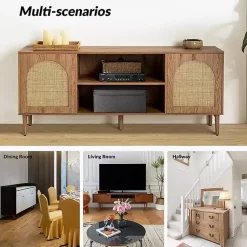 Kirklands Home Tv Stands & Media Consoles|Oak and Natural Rat Media Cabinet Tan