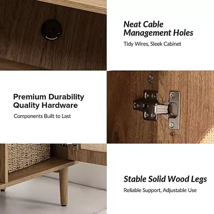 Kirklands Home Tv Stands & Media Consoles|Oak and Natural Rat Media Cabinet Tan