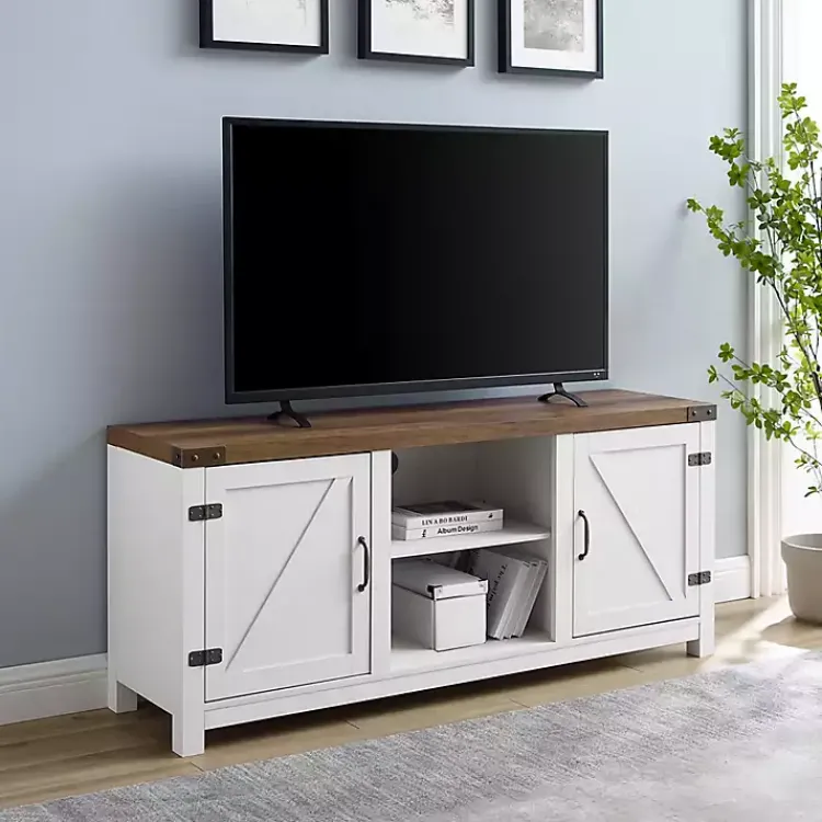 Kirklands Home Tv Stands & Media Consoles|Oak Farmhouse Double Door TV Stand