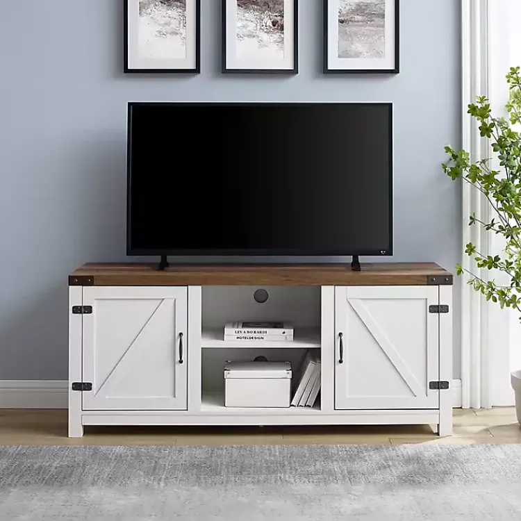 Kirklands Home Tv Stands & Media Consoles|Oak Farmhouse Double Door TV Stand
