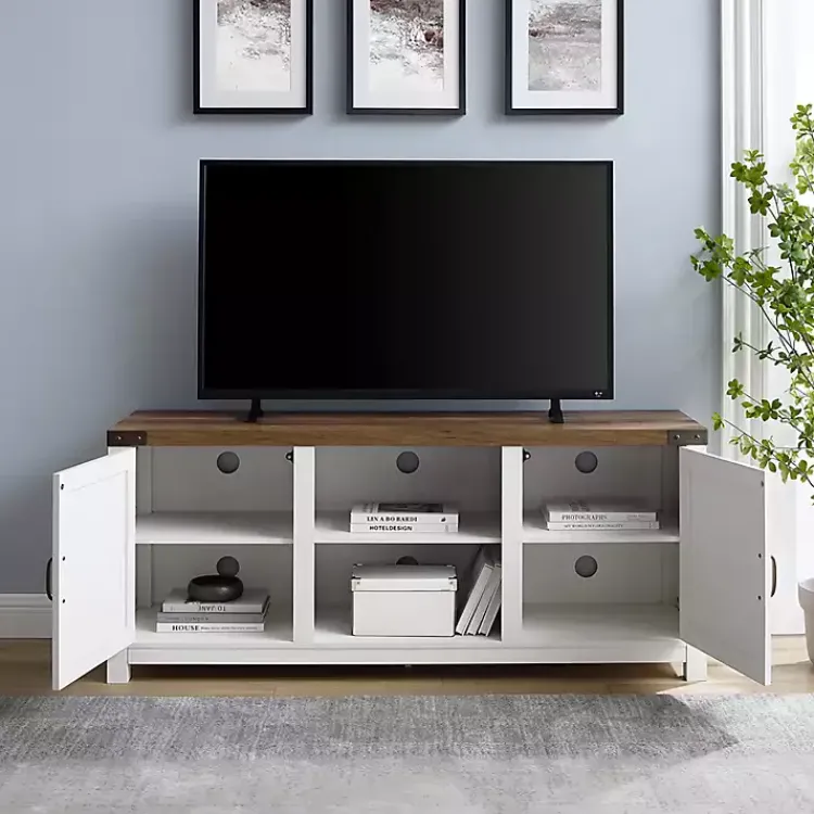 Kirklands Home Tv Stands & Media Consoles|Oak Farmhouse Double Door TV Stand