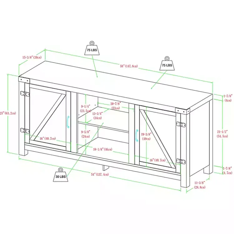 Kirklands Home Tv Stands & Media Consoles|Oak Farmhouse Double Door TV Stand